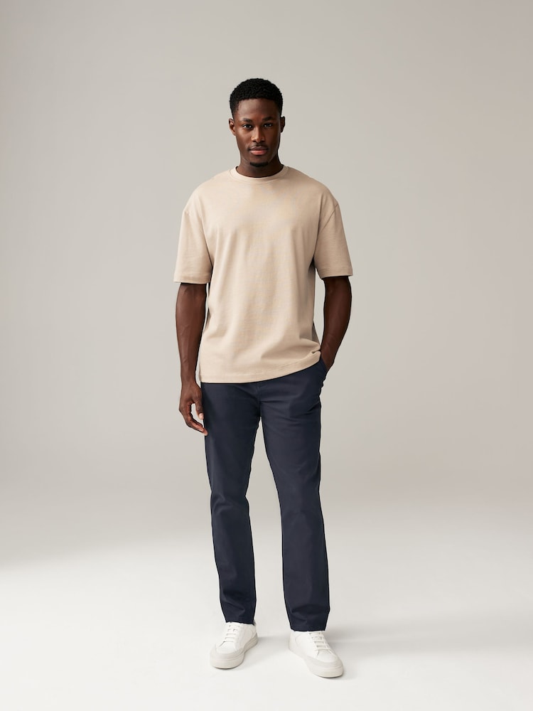 Navy Blue Slim Fit Stretch Chino Trousers 2 Pack - Image 2 of 9
