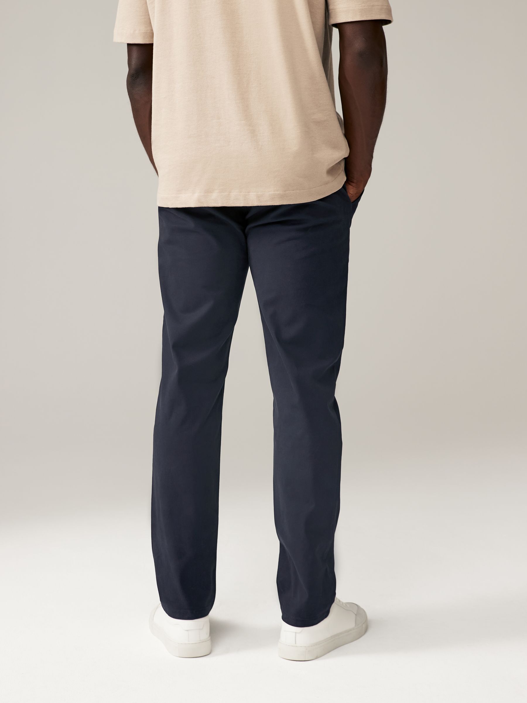 Buy Navy Blue Slim Fit Stretch Chino Trousers 2 Pack from Next Romania