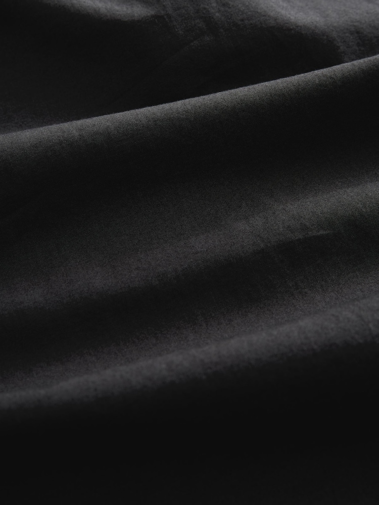 Black Shirred 100% Cotton Midi Dress - Image 6 of 6
