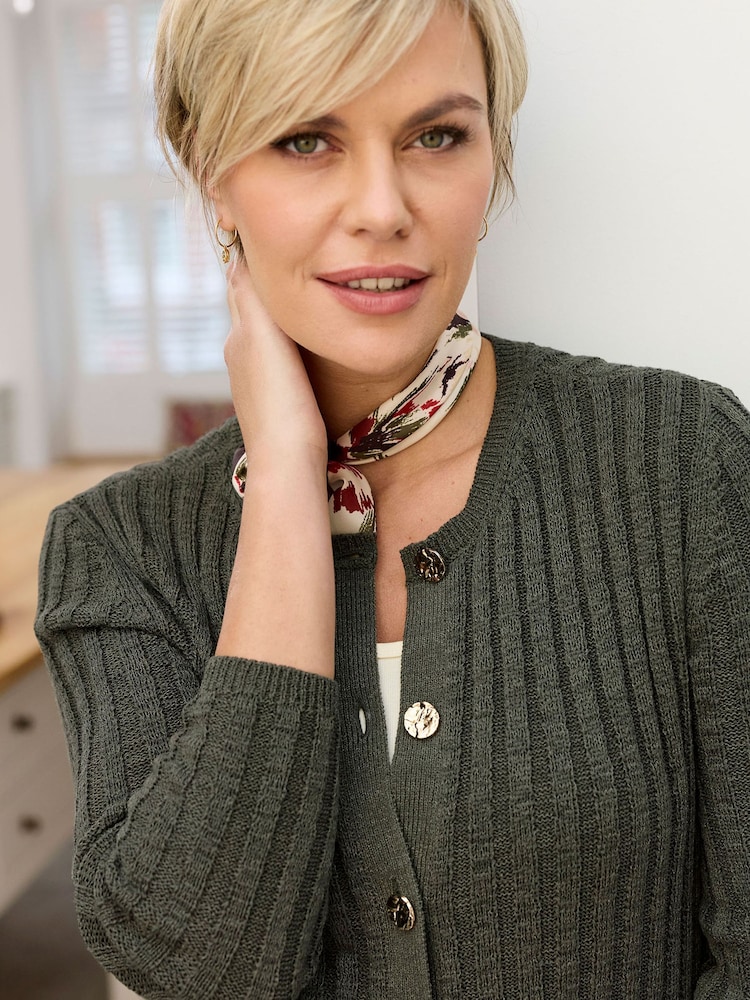 Grün - Cotton Traders Strickjacke aus Bändchengarnmischung - Bild 4 von 4