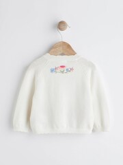 Pink blomstret - Babybroderet cardigan i 100% bomuld (0mdr.-2år) - Image 2 of 7