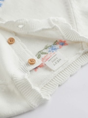 Pink blomstret - Babybroderet cardigan i 100% bomuld (0mdr.-2år) - Image 4 of 7