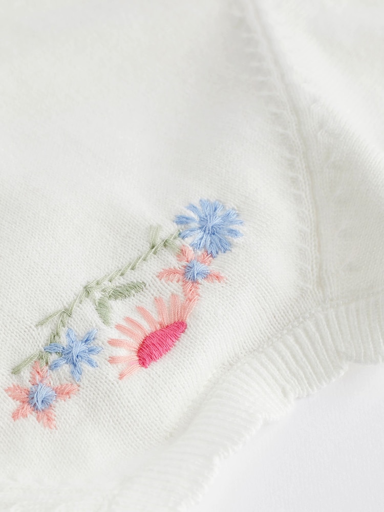 Pink blomstret - Babybroderet cardigan i 100% bomuld (0mdr.-2år) - Image 6 of 7