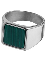 Orelia & Joe Silver Plated Malachite Signet Ring - Image 2 of 2