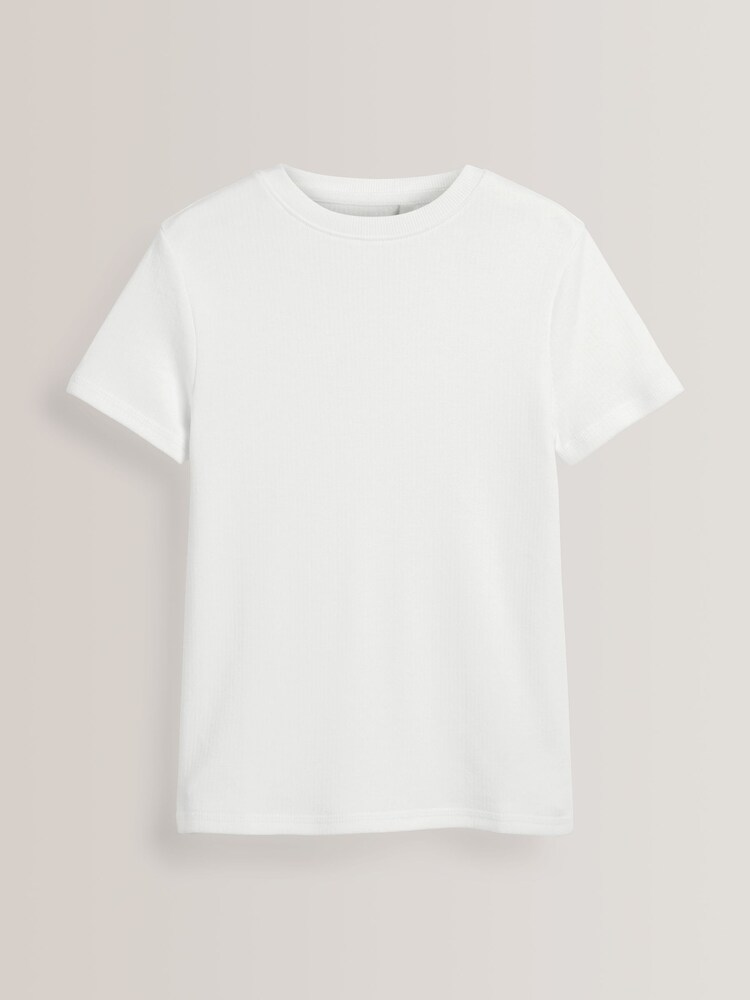 White 2 Pack Short Sleeved Thermal Tops (2-16yrs) - Image 2 of 4
