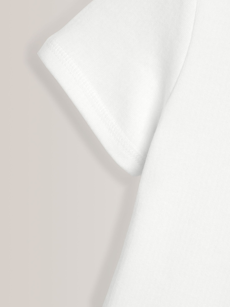 White 2 Pack Short Sleeved Thermal Tops (2-16yrs) - Image 4 of 4