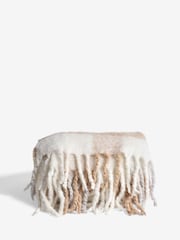 Natural Check Wool Blend Throw - Image 5 of 5