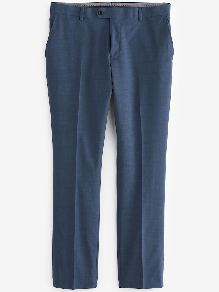 Light Blue Light Blue Slim Fit Signature Tollegno Wool Plain Suit Trousers - Image 1 of 1