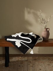 Black/White Halloween Ghost Fleece Throw - Image 4 of 7