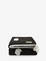 Black/White Halloween Ghost Fleece Throw - Image 6 of 7