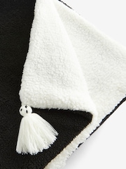 Black/White Halloween Ghost Fleece Throw - Image 7 of 7