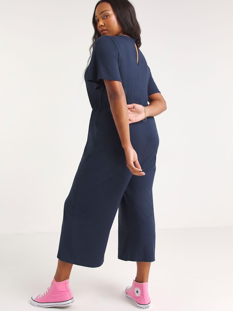Simply Be Blue Supersoft Jumpsuit - Image 2 of 4 Simply Be Blue Supersoft Jumpsuit - Image 2 of 4