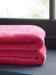 Fuchsia Pink Plush Fleece Throw - Image 3 of 4