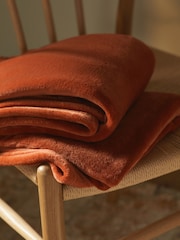 Orange Plush Fleece Throw - Image 2 of 5