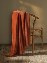 Orange Plush Fleece Throw - Image 3 of 5
