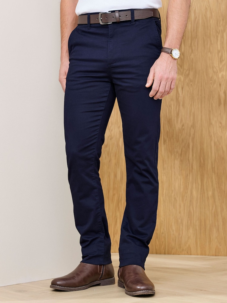 Cotton Traders Blue Signature Stretch Chino Trousers 29" - Image 1 of 4 Cotton Traders Blue Signature Stretch Chino Trousers 29" - Image 1 of 4
