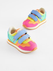 Little Bird by Jools Oliver Multi Pastel Younger Colourful Rainbow Retro Runner Trainers - Image 1 of 7