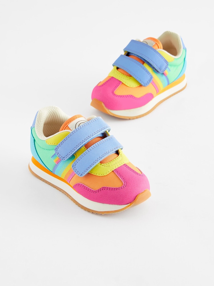 Little Bird by Jools Oliver Multi Pastel Younger Colourful Rainbow Retro Runner Trainers - Image 1 of 7