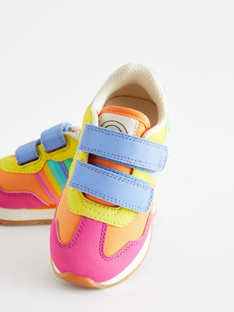 Pastelkleurig - Little Bird by Jools Oliver kleurrijke retro hardloopsneakers met regenboog - Image 5 of 7