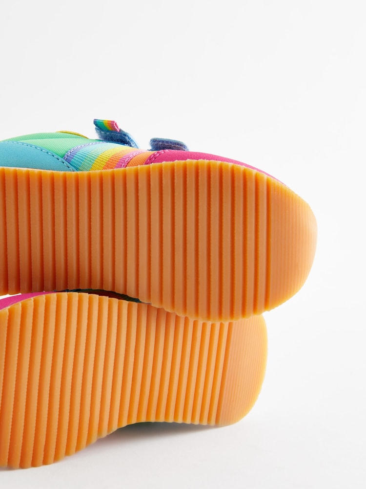 Pastelkleurig - Little Bird by Jools Oliver kleurrijke retro hardloopsneakers met regenboog - Image 6 of 7