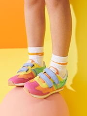 Little Bird by Jools Oliver Multi Pastel Younger Colourful Rainbow Retro Runner Trainers - Image 7 of 7