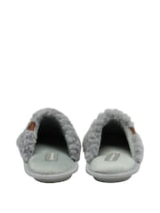 Dunlop Grey Ladies Closed Toe Waffle Mule Slippers - Image 3 of 4