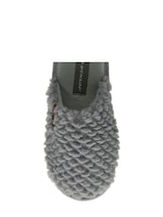 Dunlop Grey Ladies Closed Toe Waffle Mule Slippers - Image 4 of 4