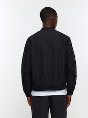 River Island Black Regular Fit Zip Up Bomber Jacket - Image 2 of 6