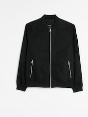 River Island Black Regular Fit Zip Up Bomber Jacket - Image 5 of 6