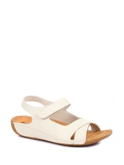 Pavers Cream Ladies Touch Fasten Sandals - Image 4 of 6