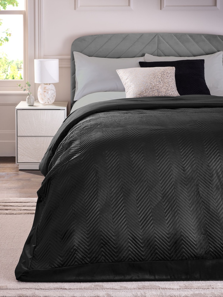 Black Madison Quilted Bedspread - Image 1 of 3
