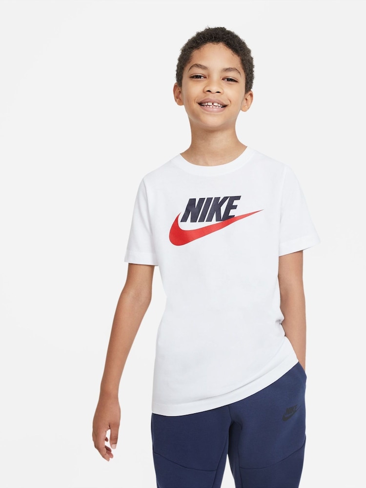 Nike White 100% Cotton Futura Icon T-Shirt - Image 1 of 6