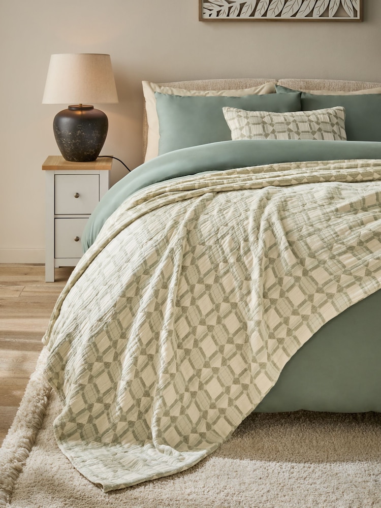 Blue Riri 100% Cotton Bedspread - Image 1 of 4