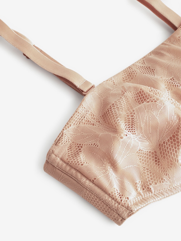Nude Lace DD+ Non Pad Minimise Strapless Bandeau Bra - Image 5 of 5 Nude Lace DD+ Non Pad Minimise Strapless Bandeau Bra - Image 5 of 5