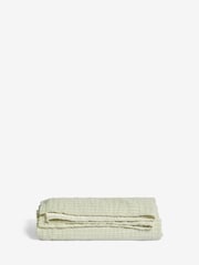 Sage Green Muslin Stripe 100% Cotton Throw - Image 5 of 5