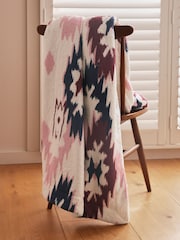 Natural Borg Aztec Print Throw - Image 2 of 6