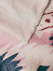 Natural Borg Aztec Print Throw - Image 5 of 6