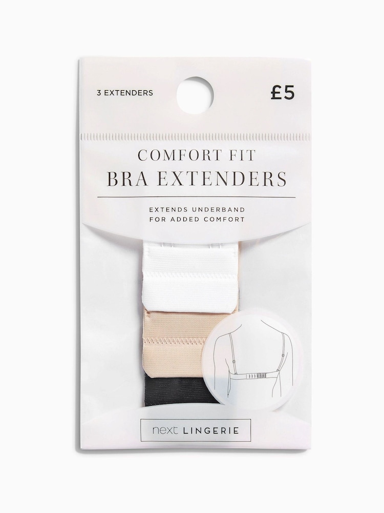 Black/White/Nude Bra Extenders Three Pack - Image 3 of 3