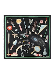 Kate Spade Black Handcrafted Silk Square Scarf - Image 1 of 4