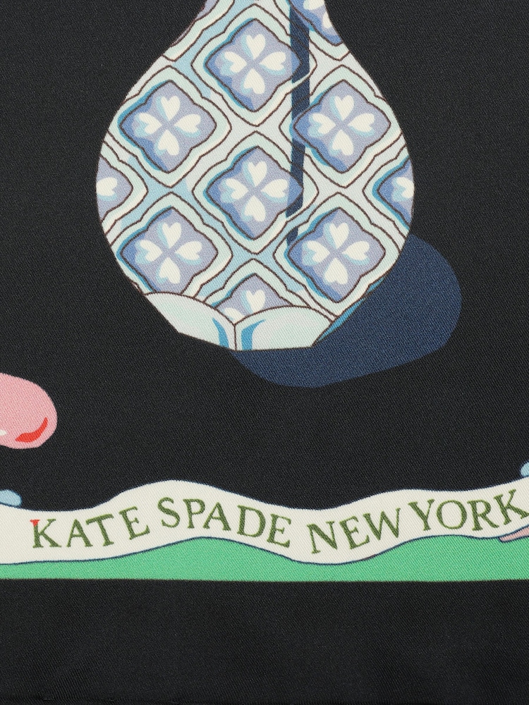 Kate Spade Black Handcrafted Silk Square Scarf - Image 4 of 4