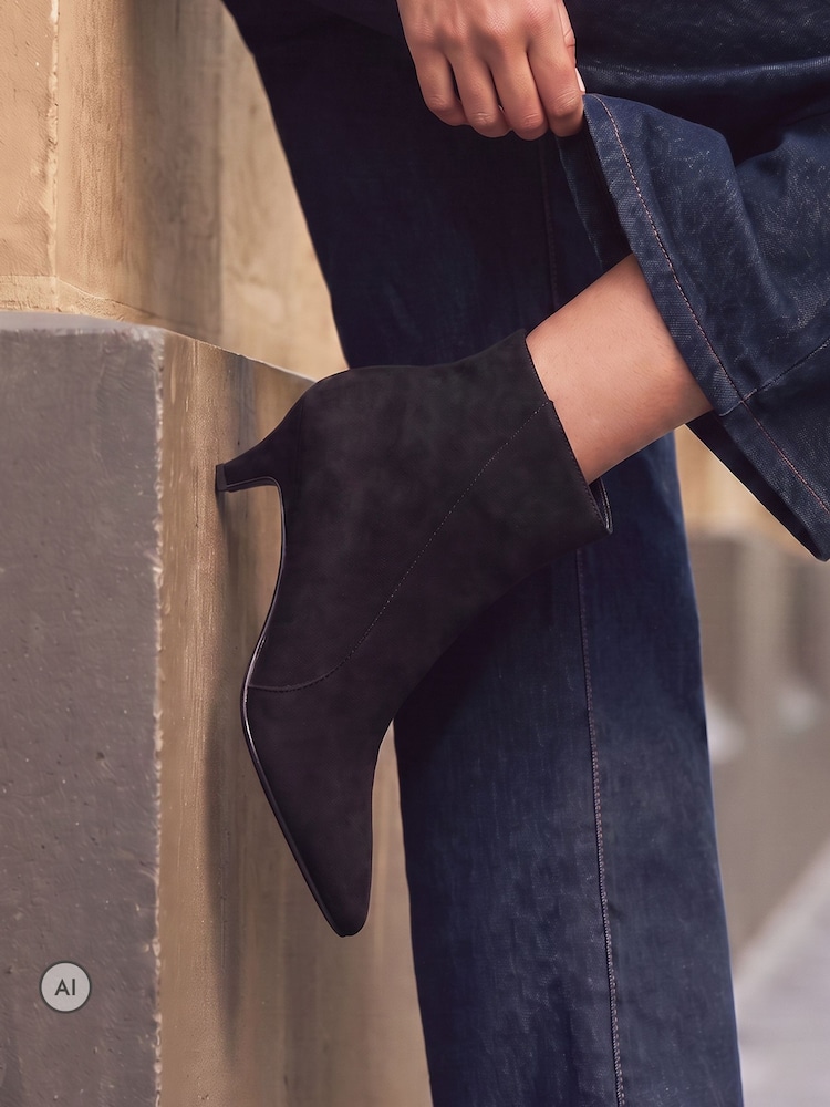 Linzi Black Blaire Low Heel Ankle Boots - Image 1 of 5 Linzi Black Blaire Low Heel Ankle Boots - Image 1 of 5