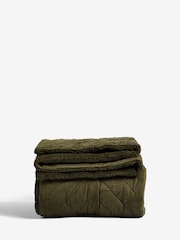 Стеганое вельветовое покрывало из искусственного меха - Image 3 of 4