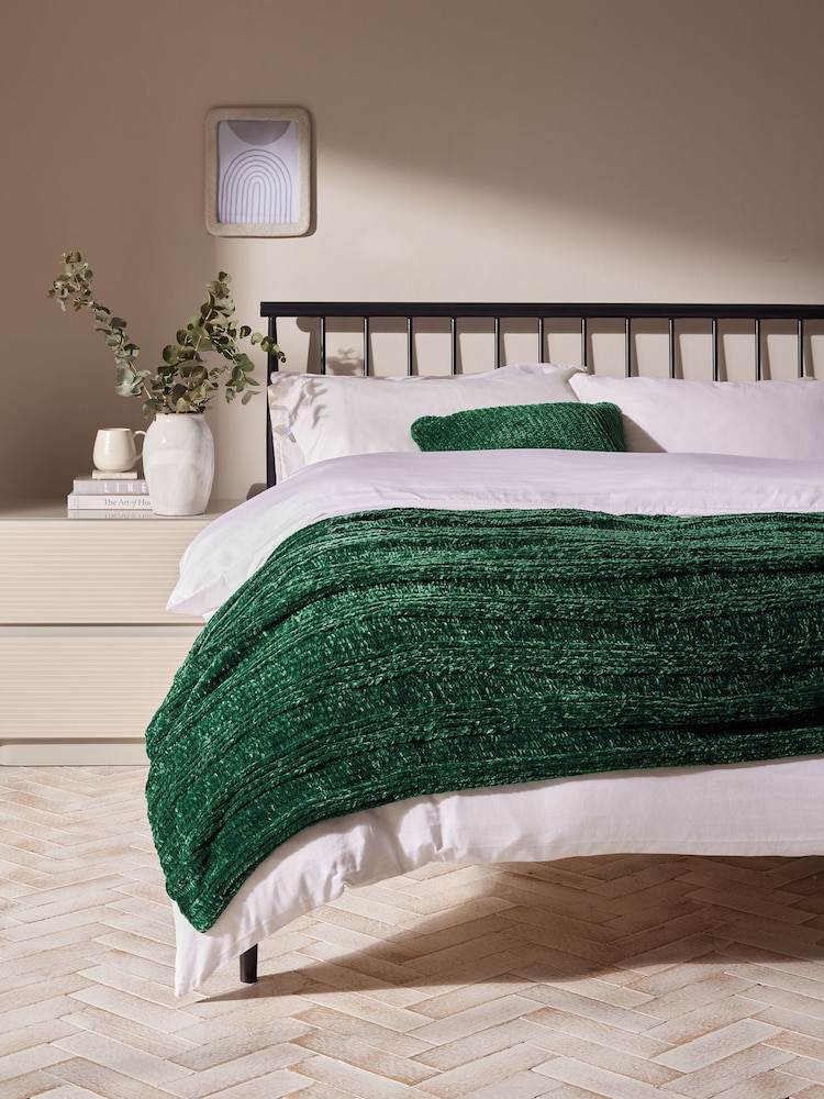 Green Nellie Chunky Chenille Throw - Image 1 of 4