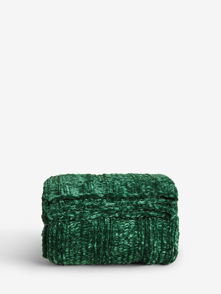 Green Nellie Chunky Chenille Throw - Image 4 of 4
