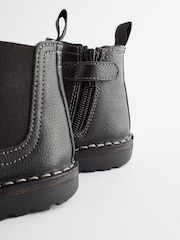 Black Wide Fit (G) Warm Lined Leather Chelsea Boots - Image 6 of 6