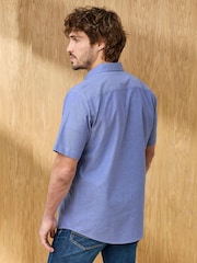 Cotton Traders Blue Signature Short Sleeve Oxford Shirt - Image 3 of 4