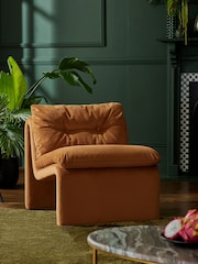 Soft Velvet Caramel Brown Euston Accent Chair - Image 1 of 8