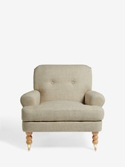 Chunky Weave Cream Natural Delia Accent Chair - Image 3 of 9