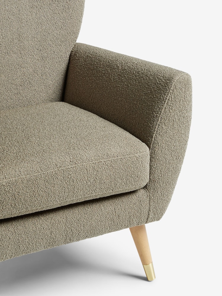 Casual Boucle Sage Green Wilson II Highback Armchair - Image 2 of 8