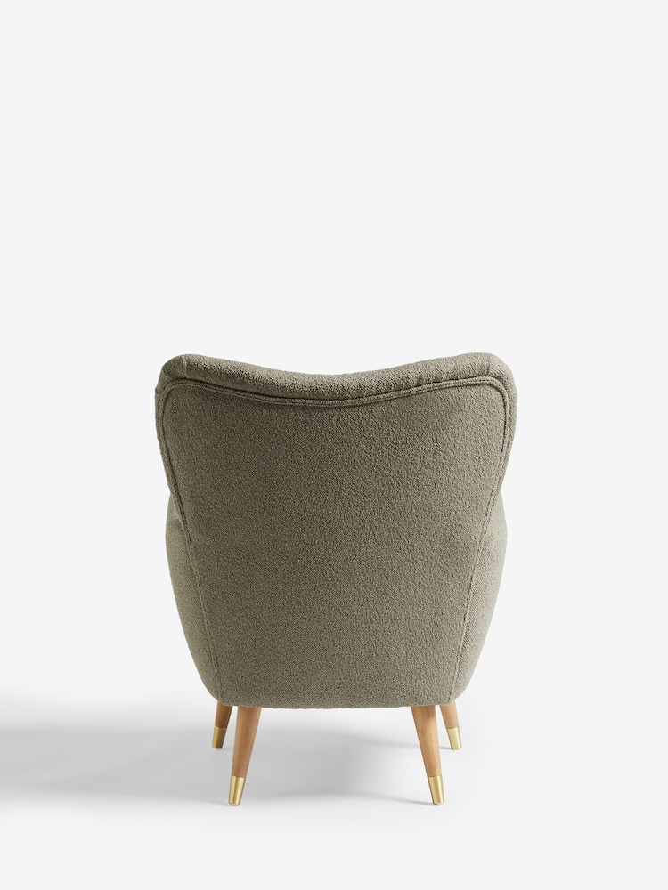 Casual Boucle Sage Green Wilson II Highback Armchair - Image 8 of 8